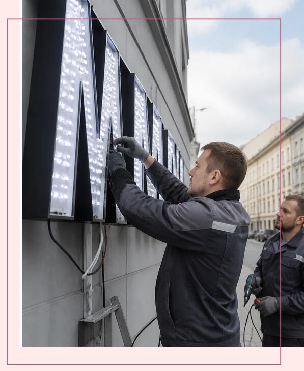 Изготовление и монтаж светодиодных LED вывесок в Ялуторовске