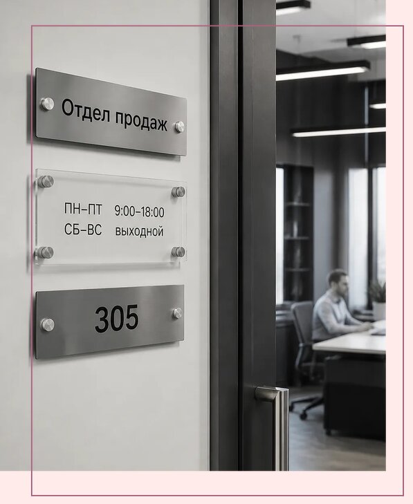 Офисные таблички на дверь в Ялуторовске по цене от 5061 р. | Аванза-Лтр